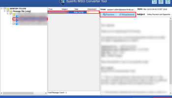 Sysinfo MSG to PST Converter screenshot
