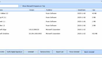 Uninstaller screenshot