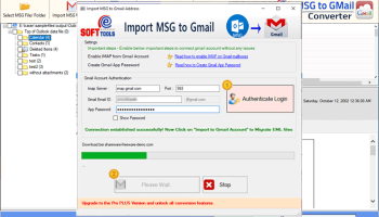 eSoftTools MSG to Gmail Converter screenshot