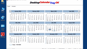 Desktop.Calendar.Tray.OK screenshot