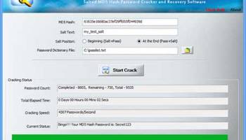 MD5 Salted Hash Kracker screenshot