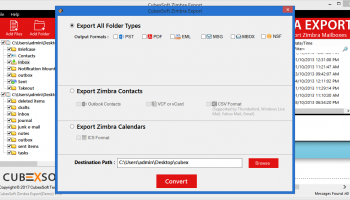 Zimbra Mail Converter screenshot