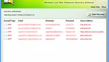 Live Mail Password Decryptor screenshot