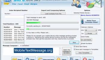 Bulk SMS Software for Blackberry Phones screenshot