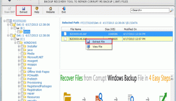 How to Restore Corrupt BKF File screenshot