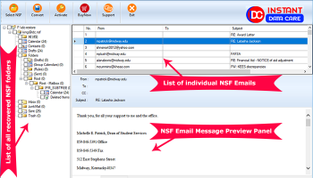 Instant Data Care NSF to PST screenshot