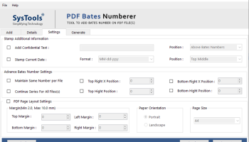 SysTools PDF Bates Numberer screenshot