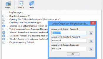 Lotus Organizer Password screenshot