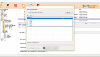 Inspire NSF To PST Converter Software screenshot