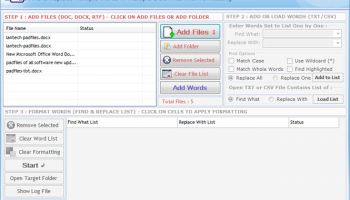 Batch Word Find & Replace screenshot