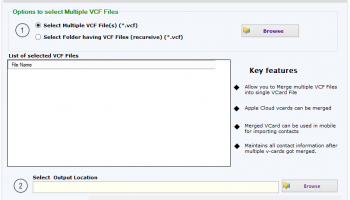 Softaken Merge vCard screenshot