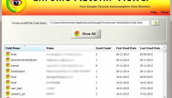 Autofill Viewer for Chrome screenshot