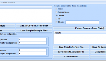 Extract Columns From CSV Files Software screenshot