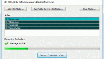 Birdie MSG to vCard Converter screenshot