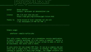 PHPFlexer screenshot