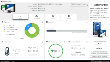 Western Digital Dashboard screenshot