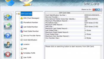 Sim Card Restore Software screenshot