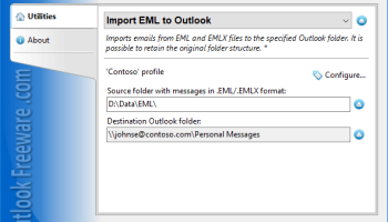 Import EML to Outlook screenshot