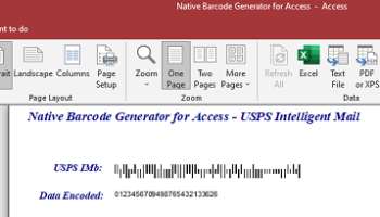 Access USPS Barcode Generator screenshot