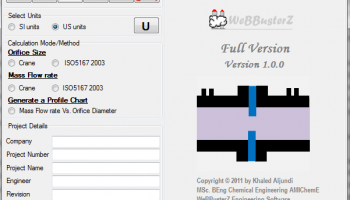 Orifice Design Calculator screenshot