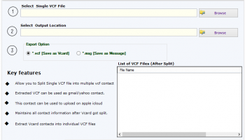 Softaken Split vCard Tool screenshot
