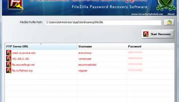 Password Decryptor for Filezilla screenshot