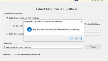 PDF Portfolio Extractor and Remover tool screenshot