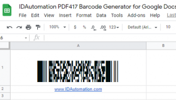 Sheets PDF417 Script for Google screenshot