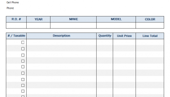 Auto Repair Invoice Template screenshot