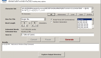 Generate Word List screenshot