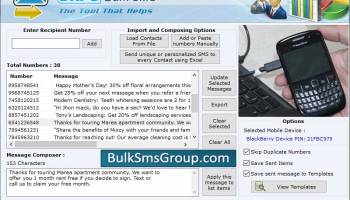 Group Text SMS BlackBerry screenshot