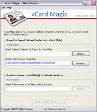 Outlook Convert to vCard screenshot