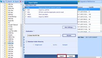 Export MSG to Multiple format screenshot