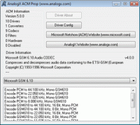 AnalogX ACM Properties screenshot
