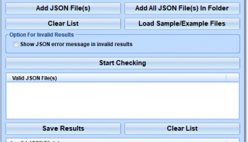 Validate Multiple JSON Files Software screenshot