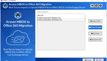 Aryson MBOX to Office 365 Migration screenshot
