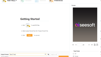 Aiseesoft PDF to Text Converter screenshot