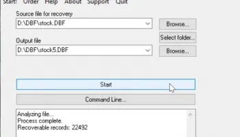 DBF Recovery screenshot