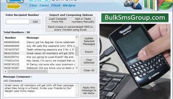 Bulk SMS for Blackberry screenshot