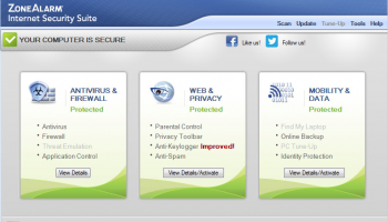 ZoneAlarm Internet Security Suite 2016 screenshot