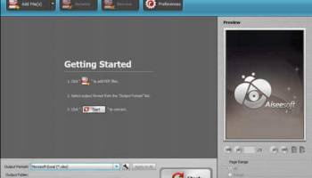Aiseesoft PDF to Excel Converter screenshot