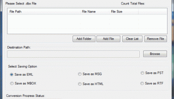 DBX File Recovery Tool screenshot