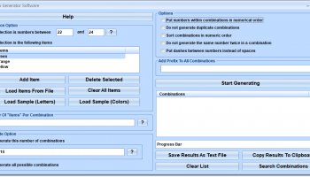 Combo Generator Software screenshot