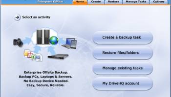 DriveHQ Online Backup Enterprise Edition screenshot