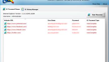 IE Password Decryptor screenshot