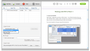 Lighten PDF to Word Free Edition screenshot