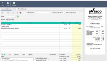 Quick Receipt Software screenshot