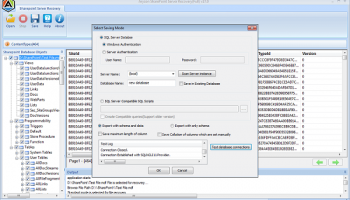 SharePoint Database Recovery Tool screenshot
