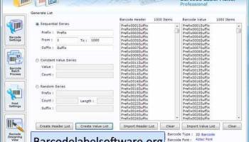 Barcode Label Software screenshot