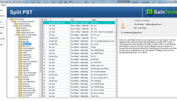 GainTools Split PST screenshot